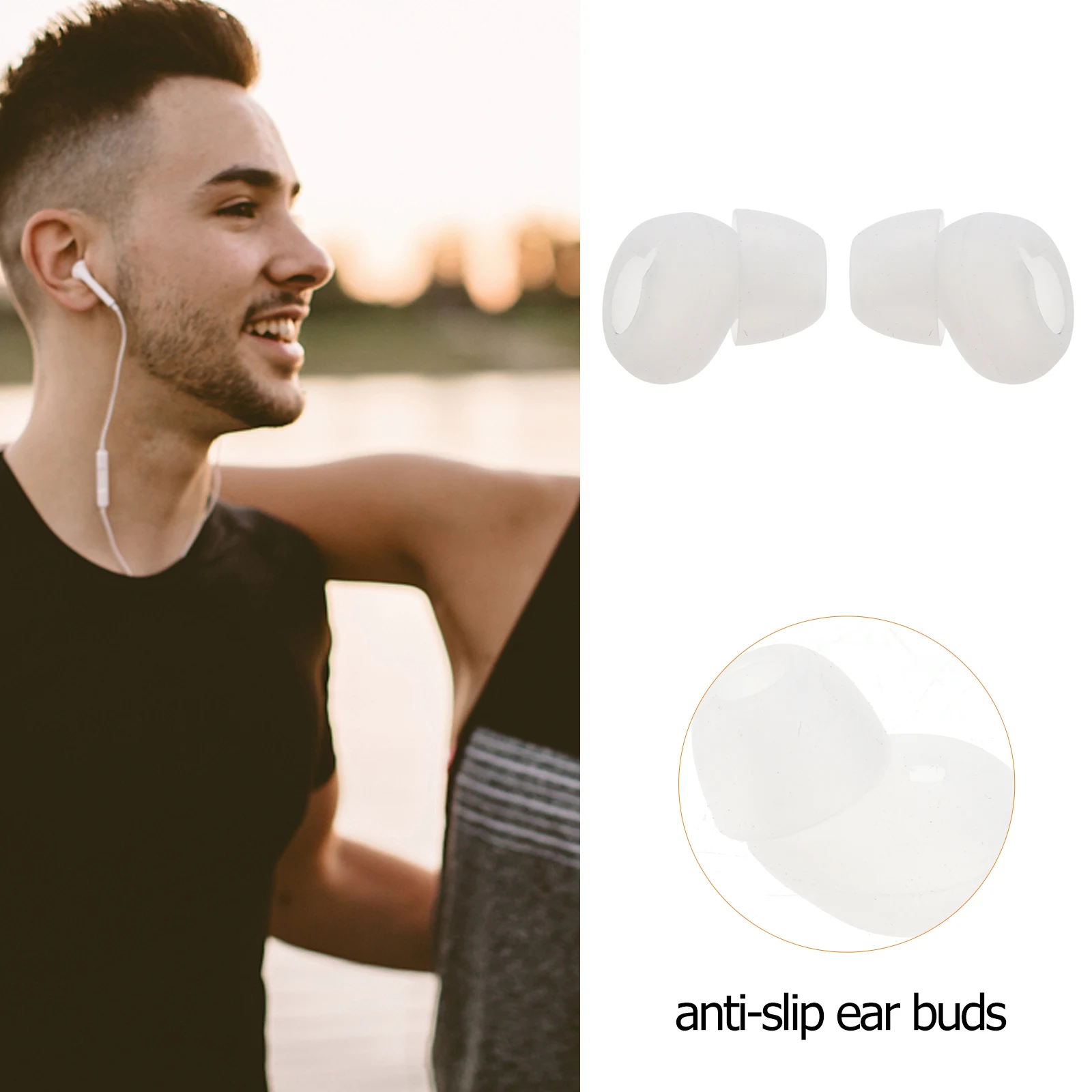 

5 Pairs Replacement Eartips Silicone Ear Gel Headset Cover Anti slip Buds Compatible R130 Sound Isolating High