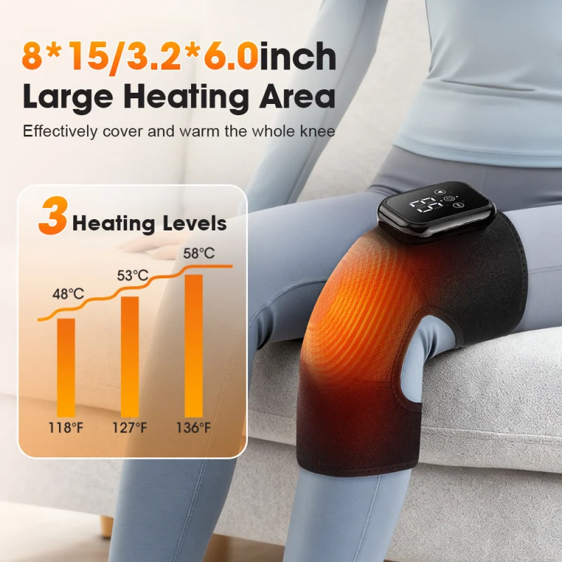 ホットコンプレス膝スマート振動マッサージ膝パッド加熱ラップベ - Smart Knee Wrap のレビューと価格
