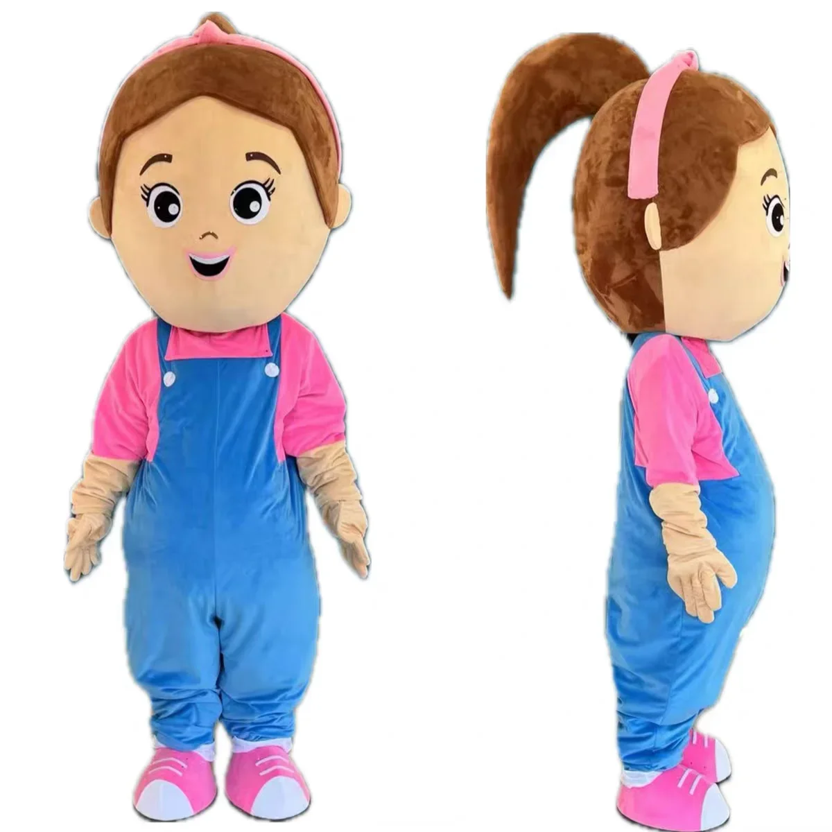 

Customized Girls Mascot Costume Halloween Cartoon Doll Full Body Suit Holiday Party Activity Performance Cosplay Props Adult Siz