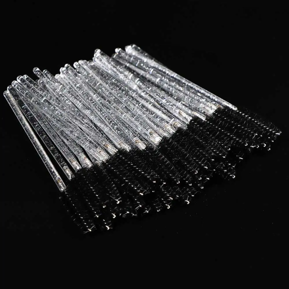 Einweg Kristall Wimpern Pinsel Kamm 50Pcs Wimpern Verlängerung Mascara Zauberstäbe Make-Up Professionelle Make-Up Schönheit Werkzeug