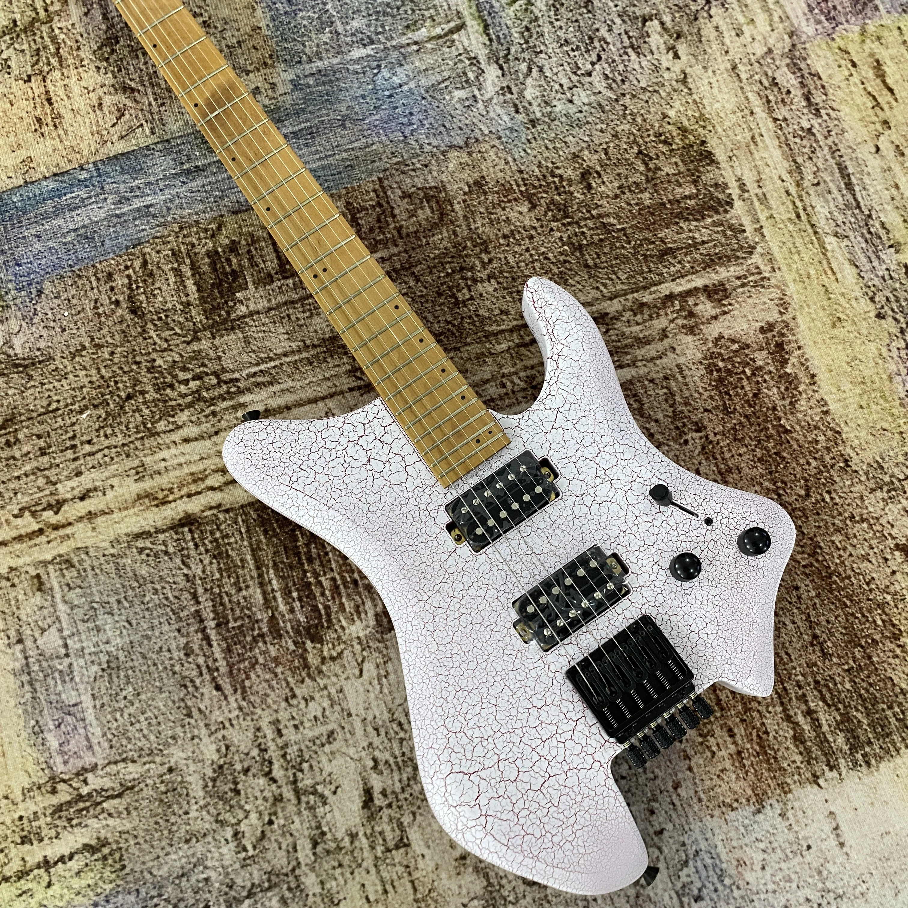 바이서스 헤드리스 기타, 베이스우드 바디, 메이플 지판, 24프렛, 6현, 경량 여행용 기타, HH 픽업