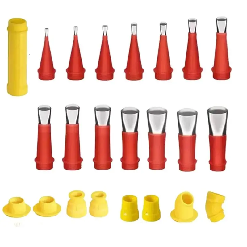 [HOT!A34R】 Sealant Tool Set 23PCS Stainless Steel Caulk Nozzle Applicator Caulking Nozzle For Kitchen Bathroom Sink Joint