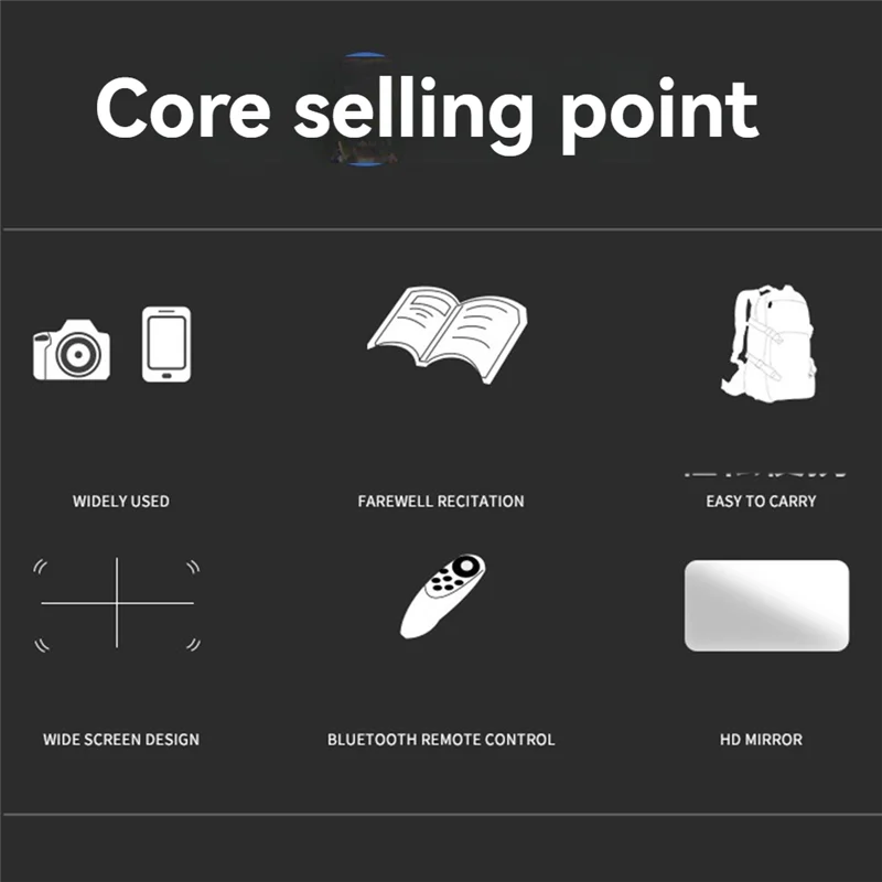 

Portable Teleprompter For Smartphones With Remote Control Phone Holder For Video Recording & Live Streaming