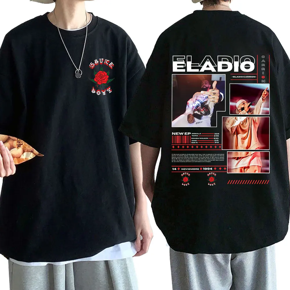 

Рэпер Eladio Carrion Sauce Boyz Album футболки для мужчин и женщин одежда модные футболки в стиле хип-хоп повседневная хлопковая футболка с коротким рукавом