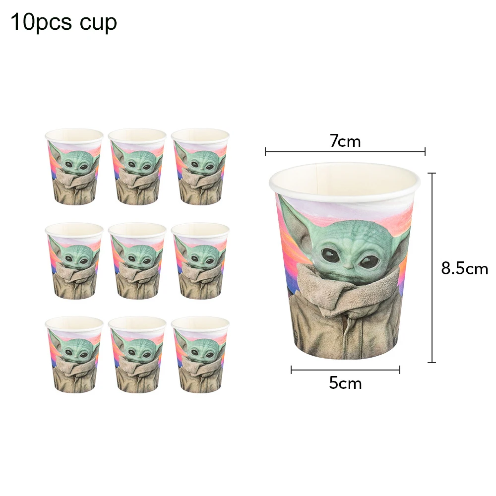 Disney Yoda Baby Birthday Party Decorations Disposable Paper Tableware Cup Plate Napkin Balloon Banner Kids Baby Shower Supplies