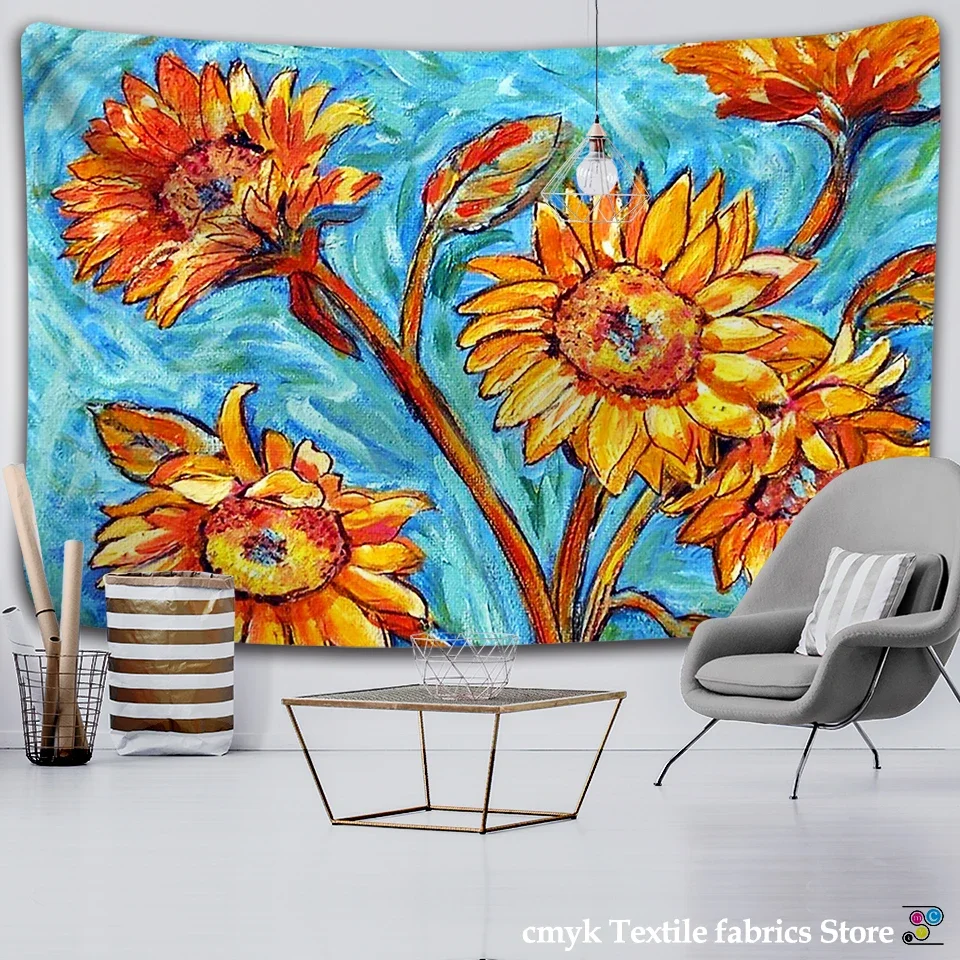 

Van Gogh Oil Painting Almond Blossoms Tapestry Headboard Wall Art Bedspread Dorm Tapestry Home Decor