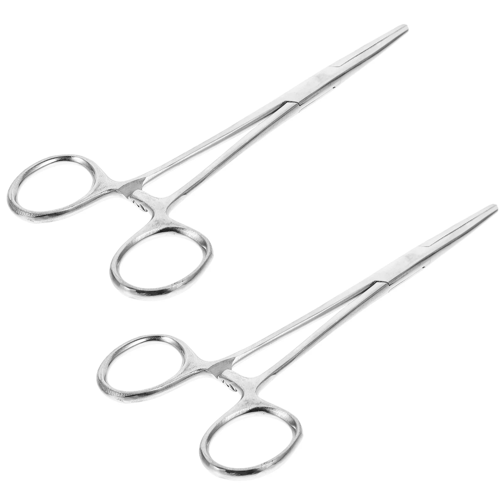 2 Pcs Tweezers Pet Hair Pliers Home Cupping Wound Cleaning Precision Hemostat Therapy Tool Silver Forceps