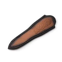 1piece Top Layrer Cowhide Handle Made Tea Knife Needles Scabbard Sheath Damascus Knives Cover Pants Holders Storage Bag、