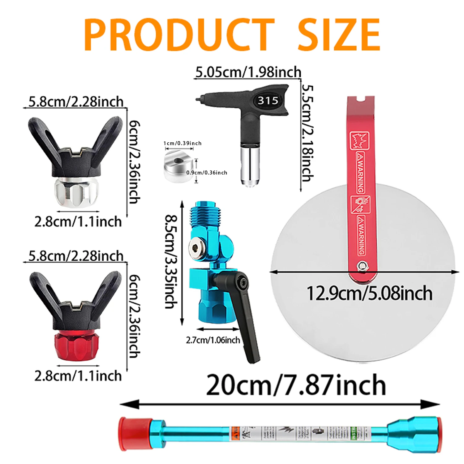 7Pcs Airless Paint Sprayer Gun Tip Kit Nozzle Guard Extension Pole Swivel Joint Accessories Set