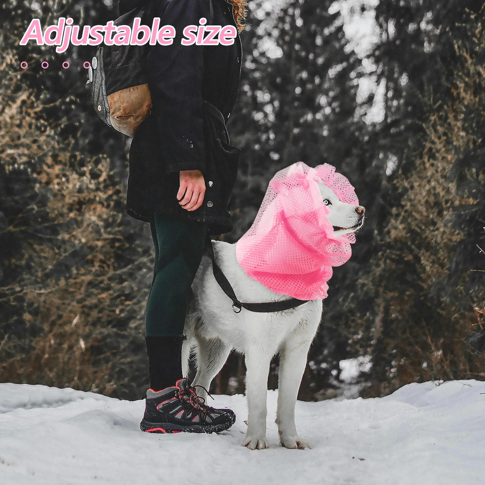 

Pet Puppy Snood Breathable Mesh Cover Long Protection Sleeve Wrap Summer Outdoor Use Dog Protector Mesh Sleeve Wrap