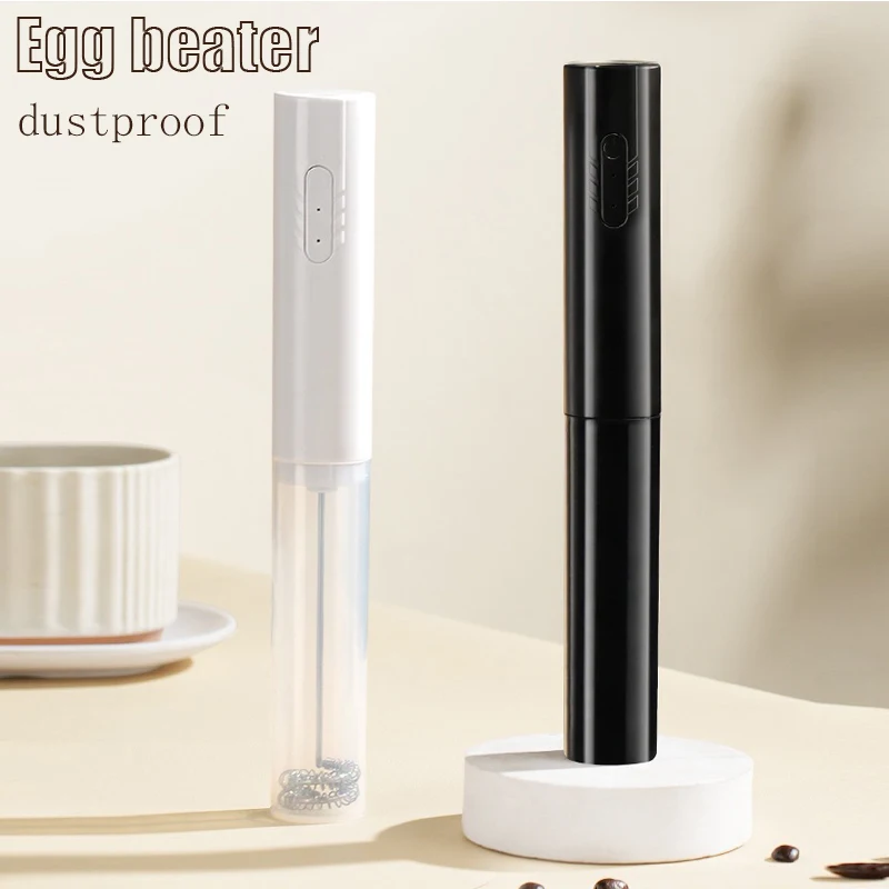 Espumador de leche eléctrico portátil, batidor de huevos, batidor de café de mano, mezclador de espuma recargable, espumador de leche para cocina y hogar