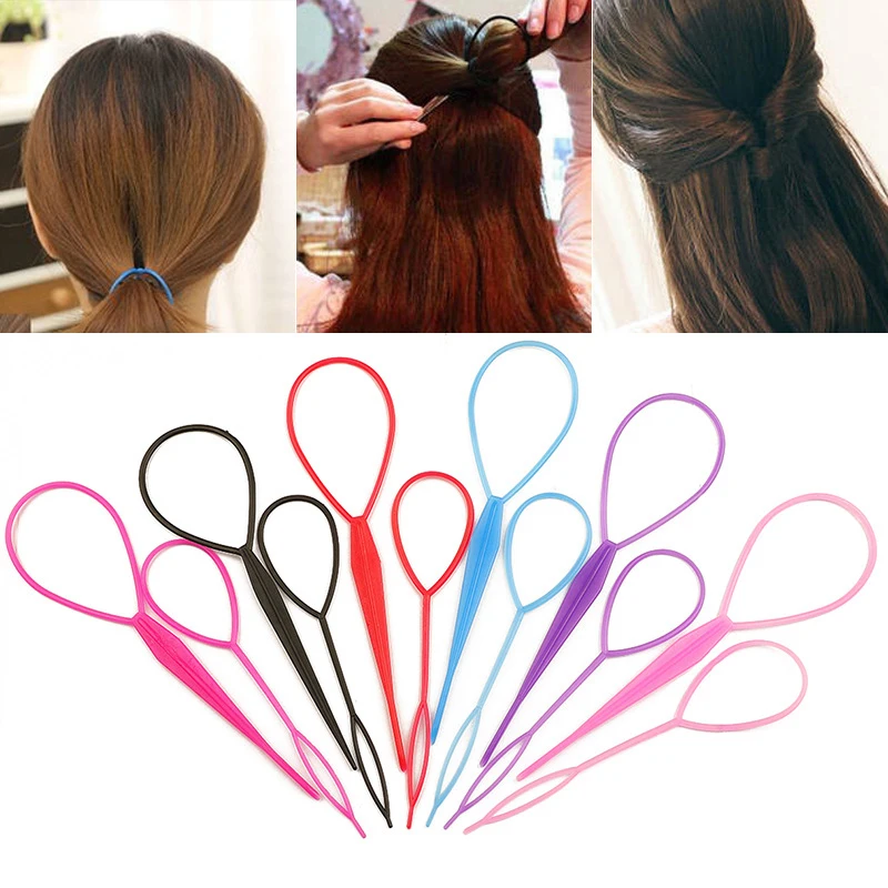 

1Set Small Plastic Hair Loop Styling Braids Tool for Hairstyle Ponytail Maker Hair Styling Tool for Women