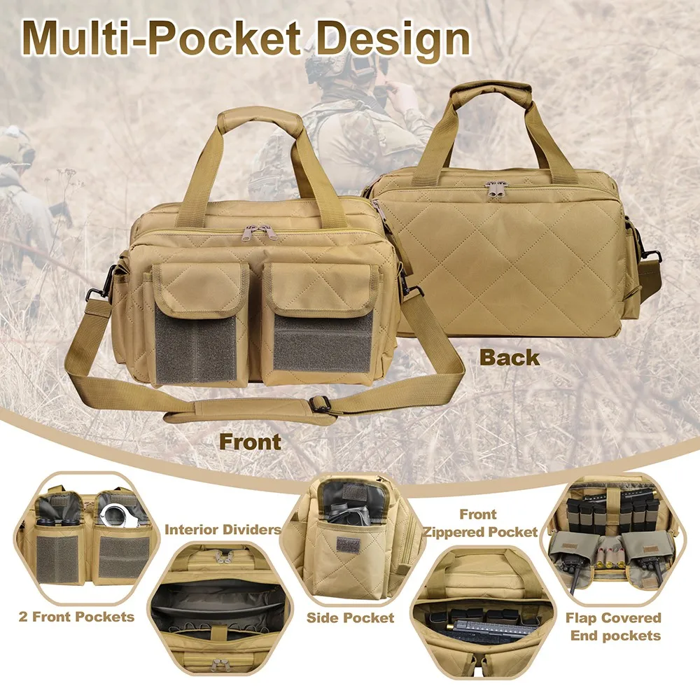 Tactical Range Bag Gun Carry Bag Shooting Range Bag Pistol Case Pack Gun Bag Sholder Sling Bag Tactical Hunting Accessories