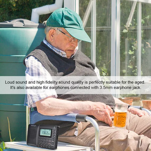 Imagen 2 del producto Grabadora Digital MP3 USB compatible con tarjeta TF Radio Bluetooth HRD-603 Radio portátil AM/FM/SW/BT/TF Radio de bolsillo