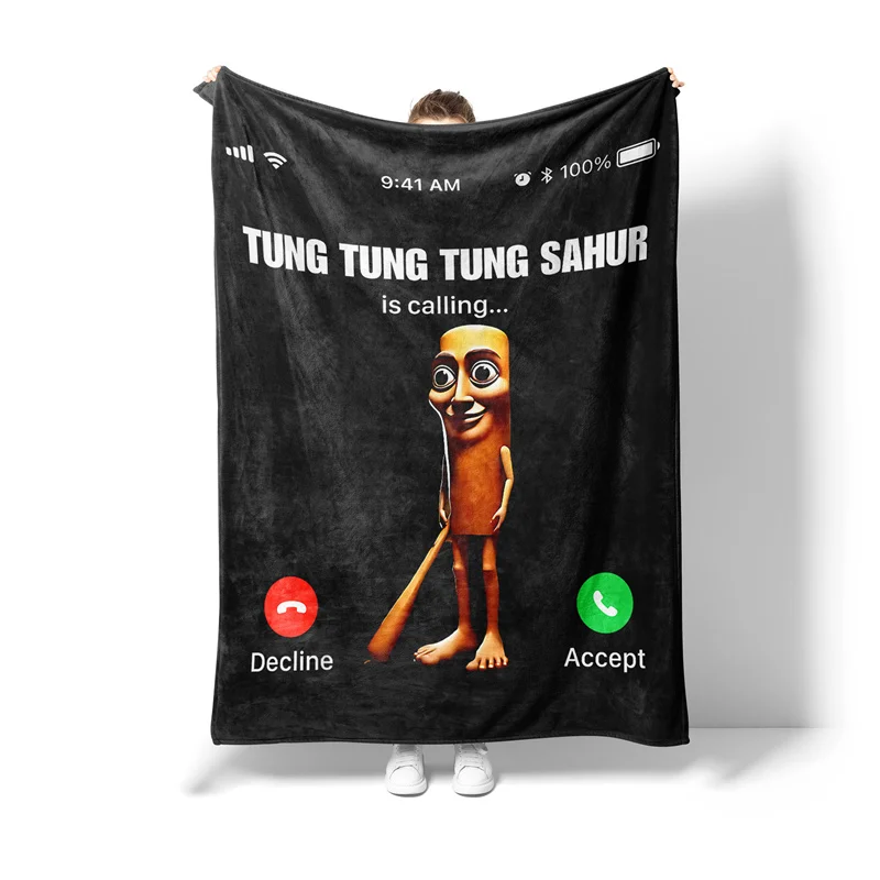 Aertemisi Tung Tung Tung Sahur is Calling Italian Brainrot Pet Blanket for Small Medium Large Dog Cat Puppy Kitten Couch Sofa