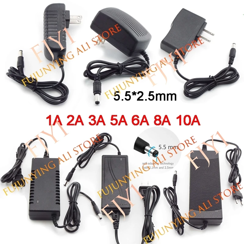 AC DC 5V 12V 24V Power Supply Adapter 1A 2A 3A 5A 6A 8A 10A 110V 220V Universal Power Supply Charger for CCTV Camera LED Light