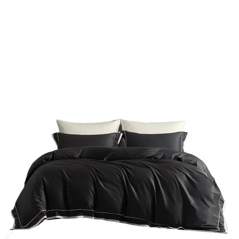 Craft four-piece set, printing and dyeing solid color, modern simple quilt cover