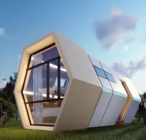 Seismic ความต้านทาน Prefab คอนเทนเนอร์ Villa House,ความปลอดภัย Building Automation ควบคุม Modular,Cabin Space Capsule House