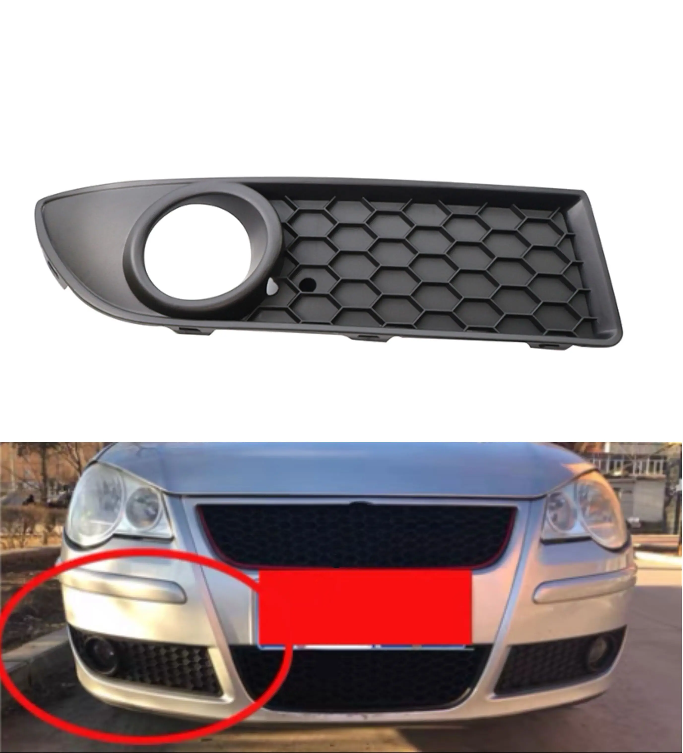 

Auto Exterior Parts ABS Car Fog Light Lamp Cover Bumper Grille Grilles Frame for VW Polo MK4 9N3 2005 2006 2007 2008 2009