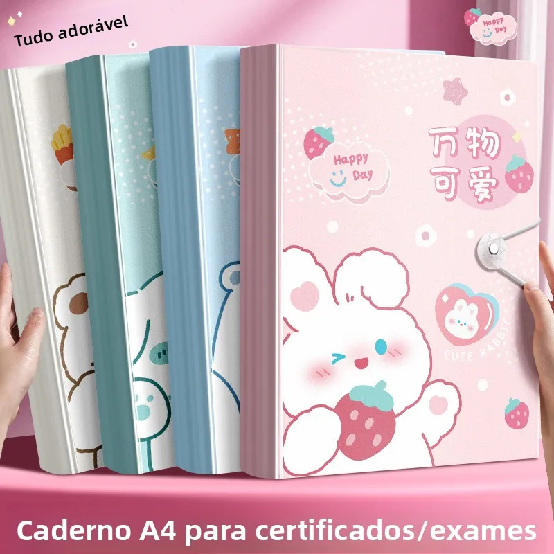 a4-transparent-file-folder-test-paper-storage-bag-certificate-collection-album-elementary-school-students-special-page-divisi