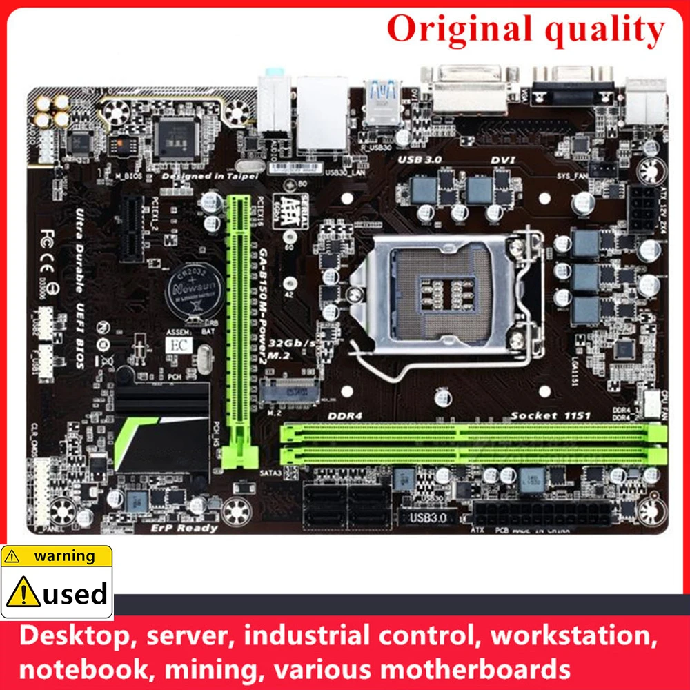 

For GA-B150M-Power 2 B150M-Power Motherboards LGA 1151 DDR4 32GB M-ATX For Intel B150 Desktop Mainboard SATA III USB3.0