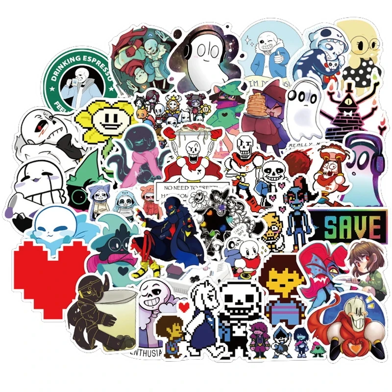 10/30/50PCS Game Undertale Stickers DIY Travel Luggage Guitar Laptop Waterproof Classic Toy Decals Fun Sticker for Kid Toys