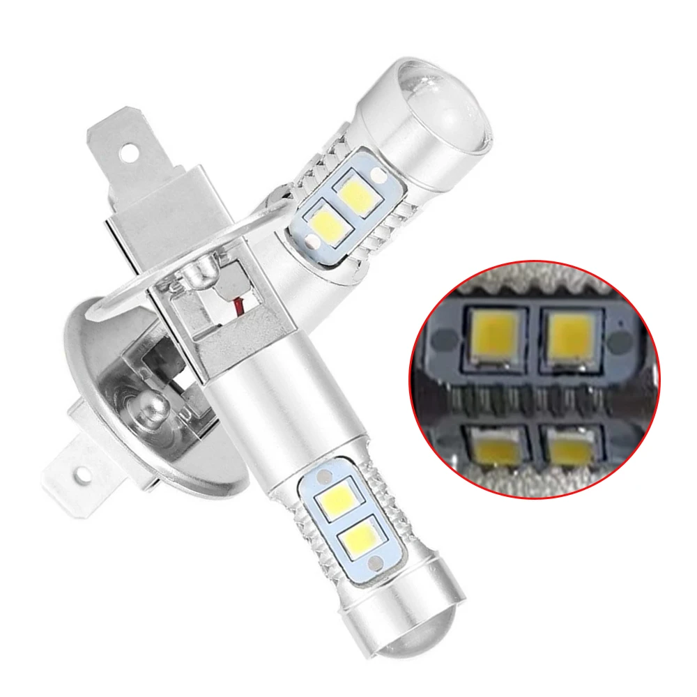 2 Pcs H1 LED Headlight Bulbs 6000K Super Bright Car High Low Beam Motorcycle Headlights Auto Light Car Accessories