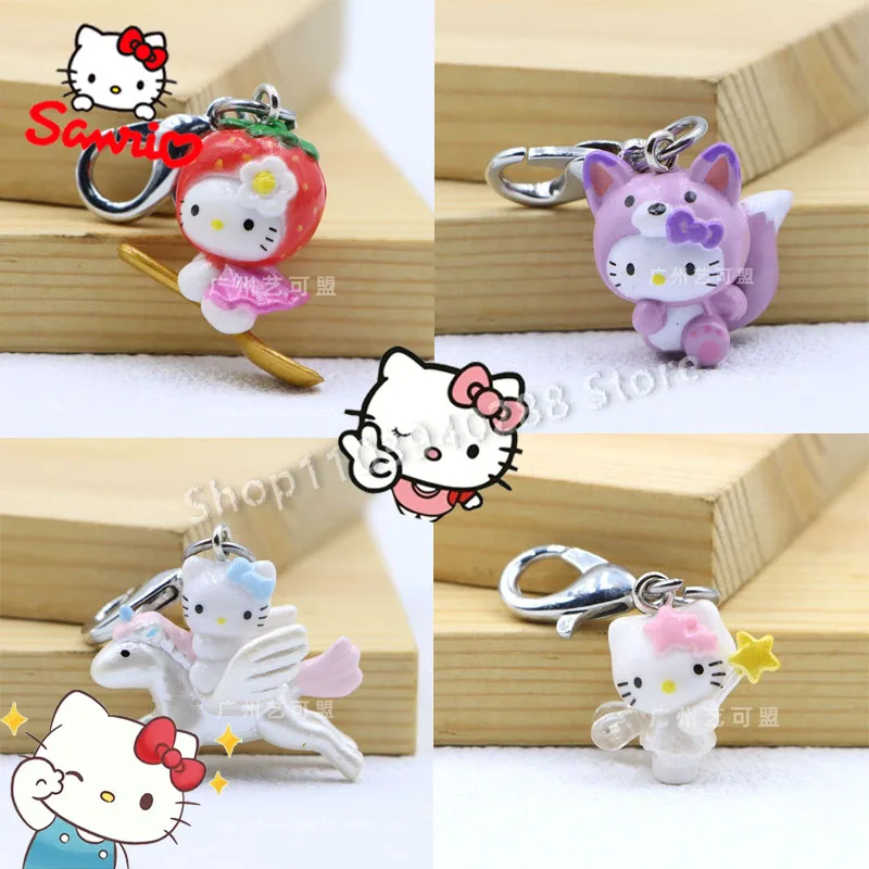 

Sanrio Hello Kitty Keychain Cute Kawaii Doll Mobile Phone Pendant Lanyard Bag Hanging Jewelry Accessories for Kids New Year Gift