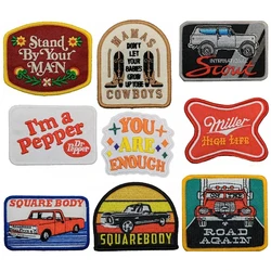 Racing Carnival Car Cowboy Emblem Clothing Accessories Badge Embroidery Sticker Iron-on Patches