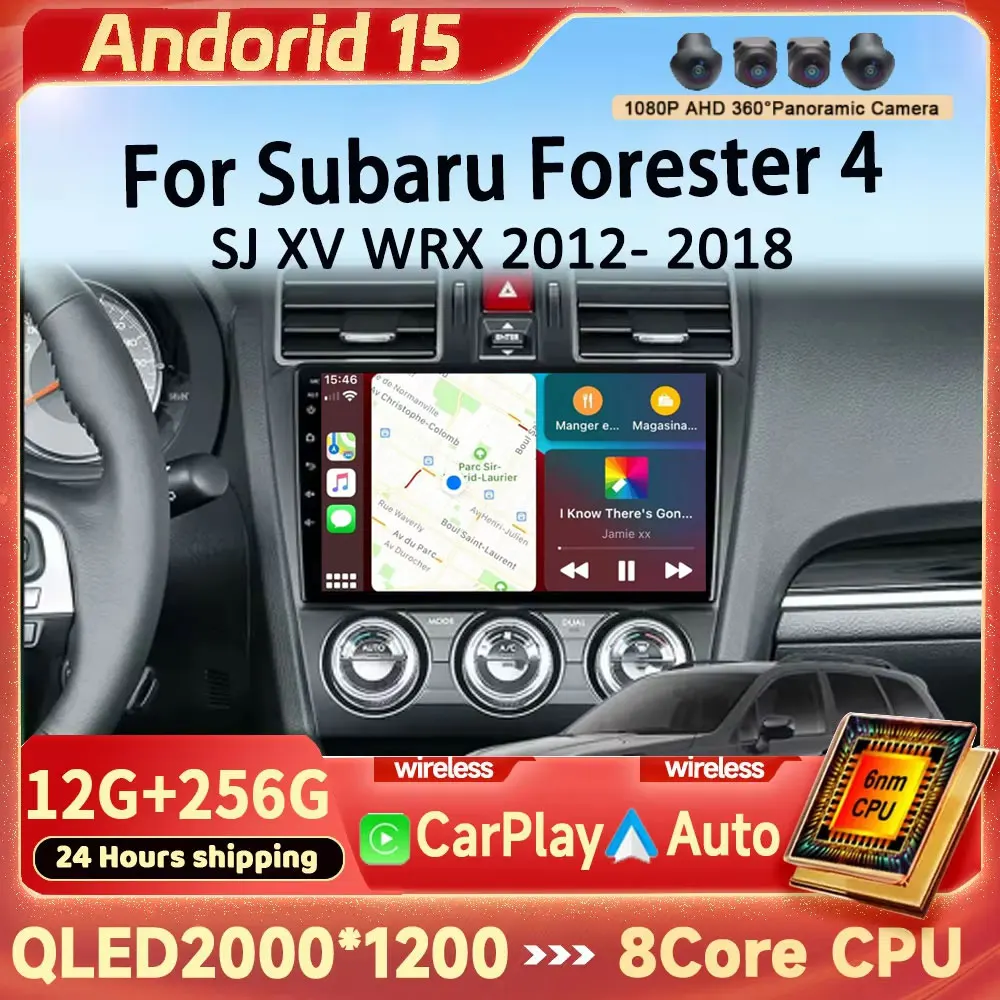 

Car Radio Multimedia Player GPS Navi For Subaru Forester 4 SJ XV WRX 2012- 2018 Android 15 Carplay DVD Carplay Stereo 4G