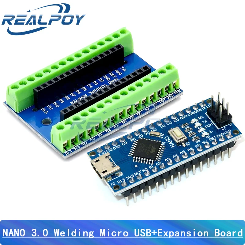 NANO V3.0 3.0 Controller Terminal Adapter Erweiterungsplatine Einfache Erweiterungsplatte für Arduino AVR ATMEGA328P