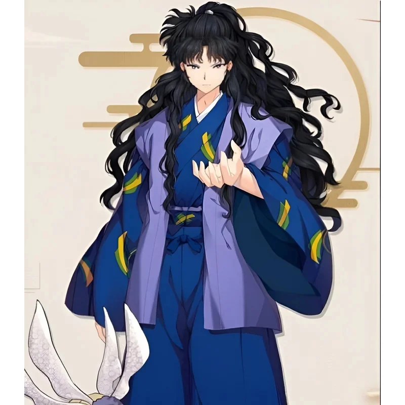 

DY20InuYasha Hell Naraku Косплей Волосы Черный 80 см Длинный Волнистый Парик Комиксов25