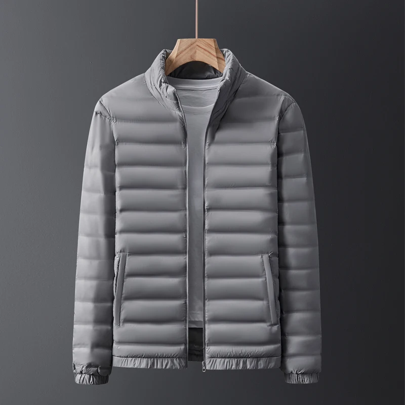 Men's Down Jacket Autumn Winter New Solid Color Simplicity Light Outdoor Sports Warm Stand-up Collar Coat Men's padded Clothes