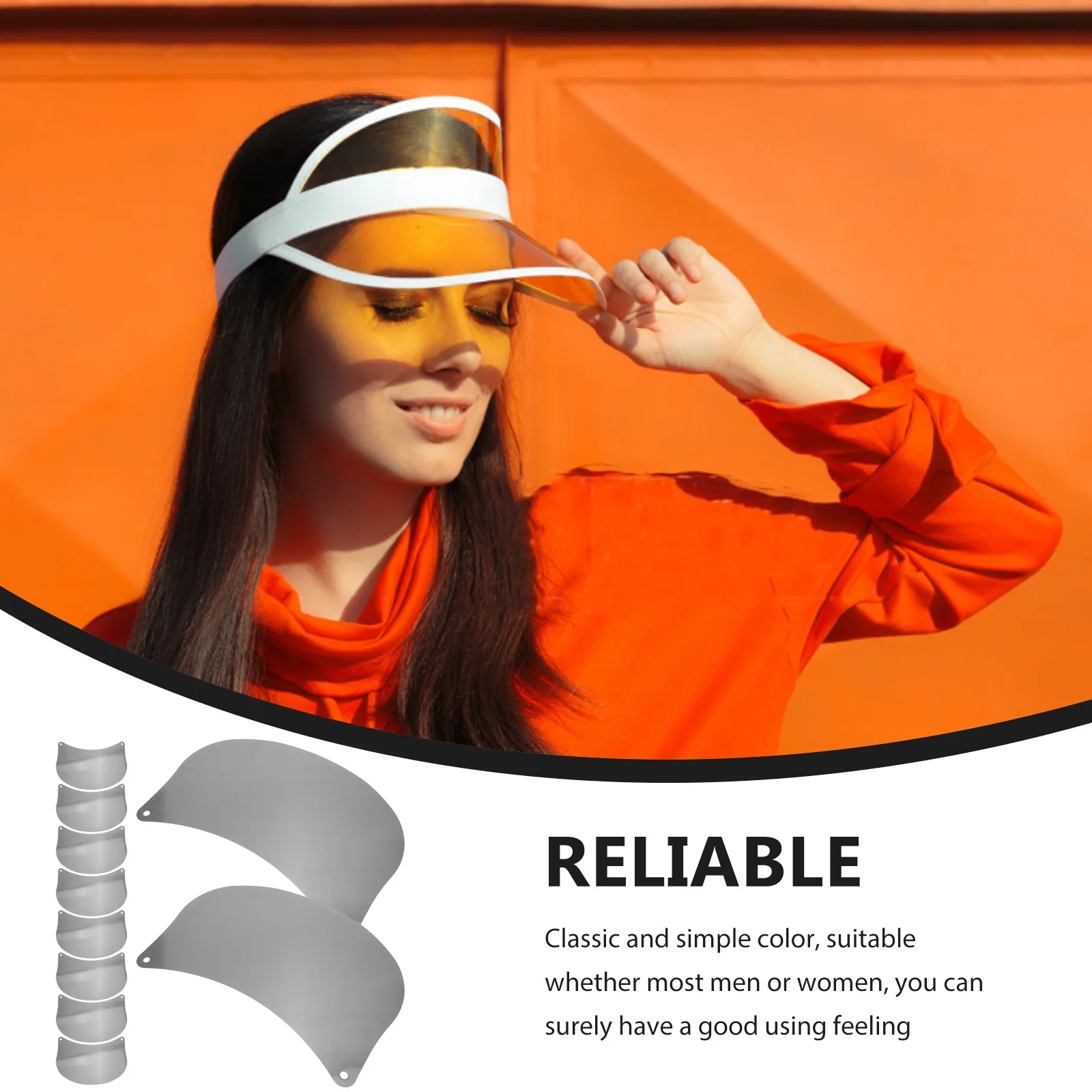 

10Pcs Hat Visor Sun Protection DIY Universal Plastic Material Lightweight Rainproof Outdoor Activity Accessory