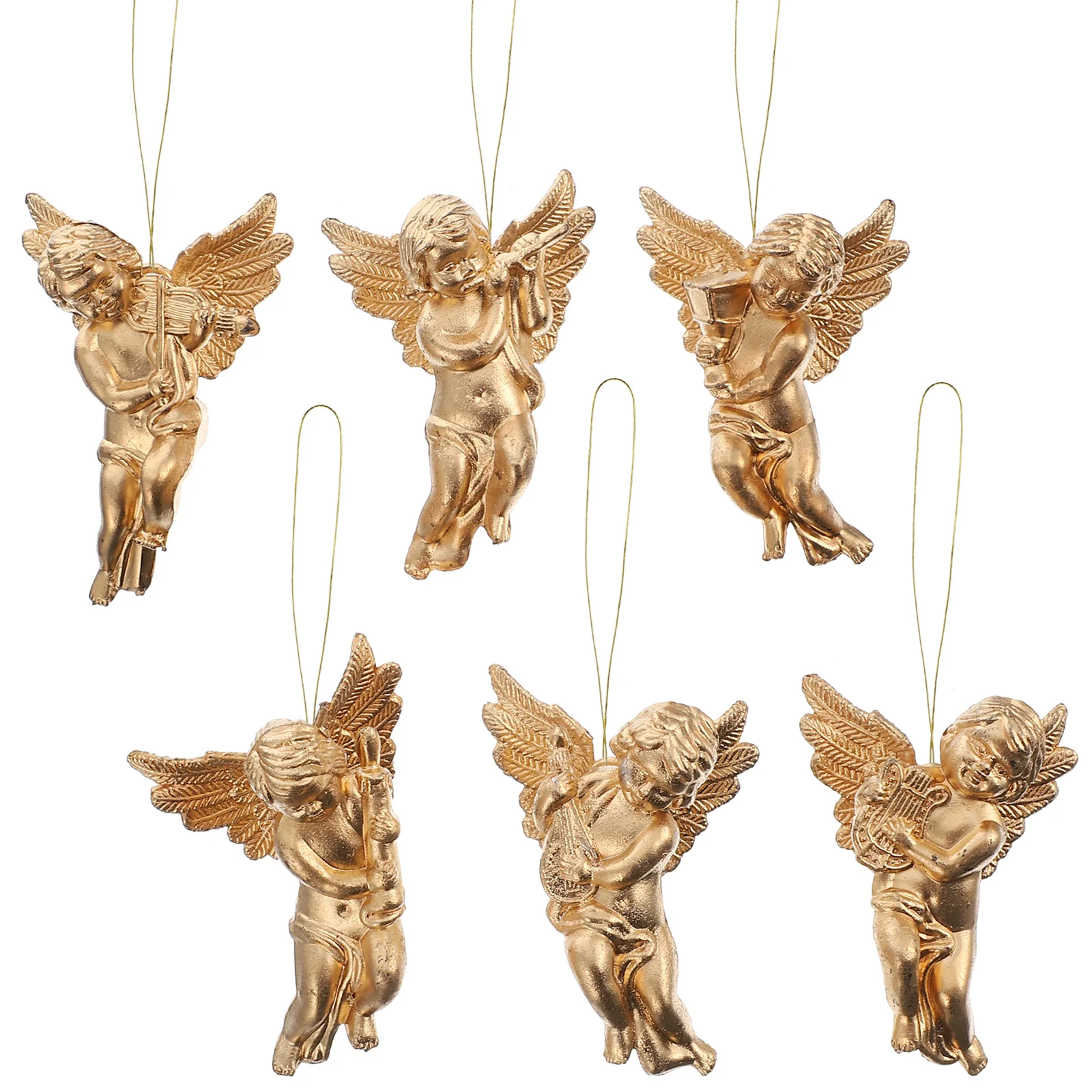 24 Pcs Festoon Angel Wings Pendant Office Outdoor Christmas Lights Ornaments Plastic Tree Decorations