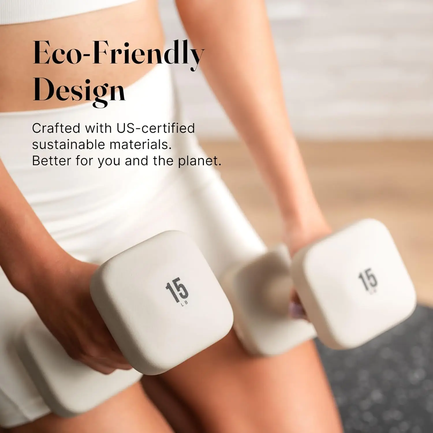 ดัมเบลทรงสี่เหลี่ยมกันลื่นสำหรับออกกำลังกายที่บ้าน การออกแบบที่มั่นคงป้องกันการกลิ้ง - ชุดน้ำหนักหลายระดับ