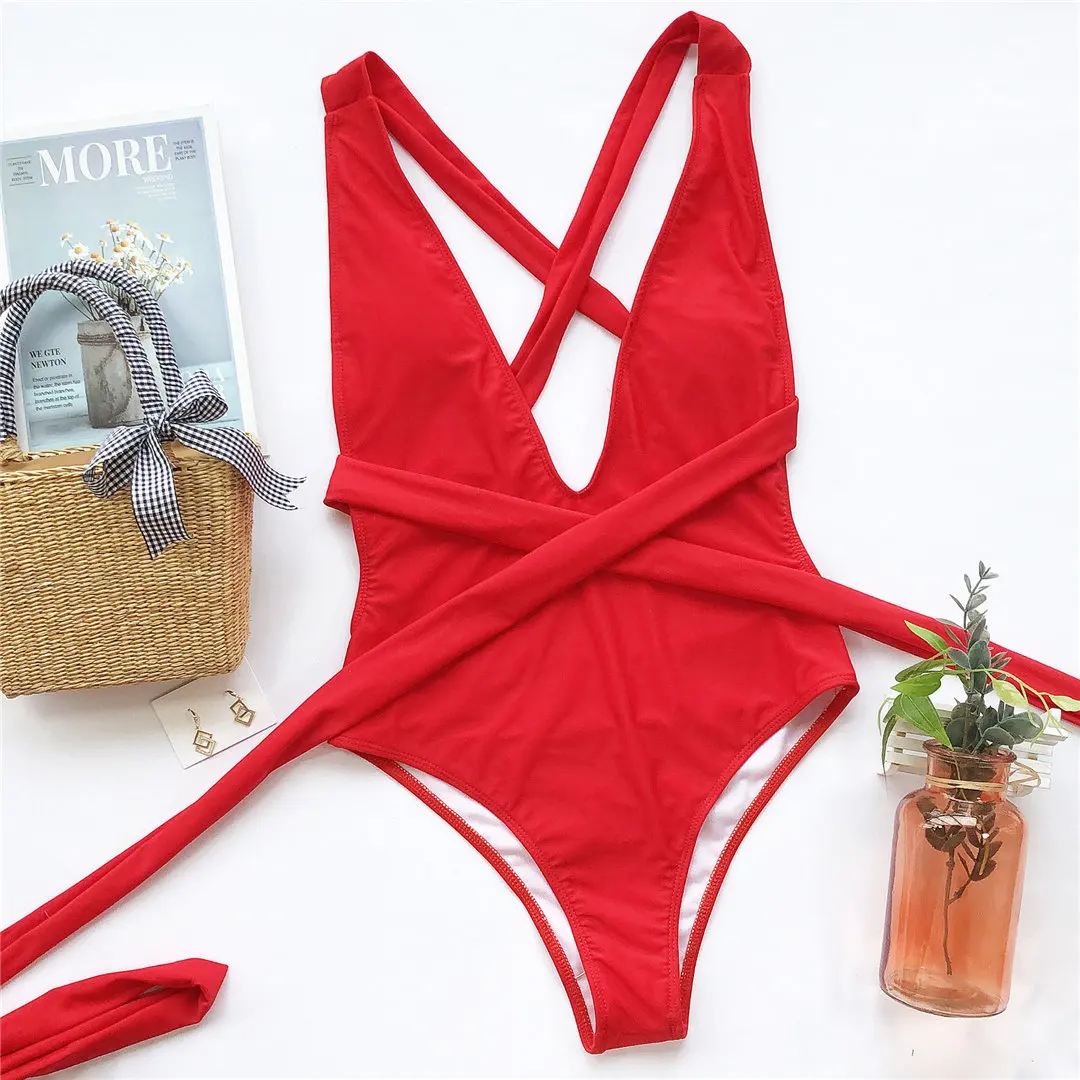 Langer, umwickelbarer Badeanzug für Damen, einteiliger Badeanzug, Damen-Badebekleidung, Badeanzug mit Schlangenmuster, Strandmode V852SW – Detail 32