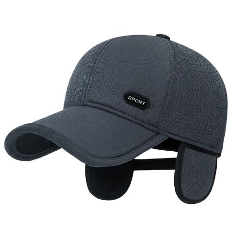 Winter Men's Cap Warm Baseball Caps Plush Thickened Coldproof Earmuffs Hats For Men Cycling Cap Golf Cap Dad's Warm Cotton Hat