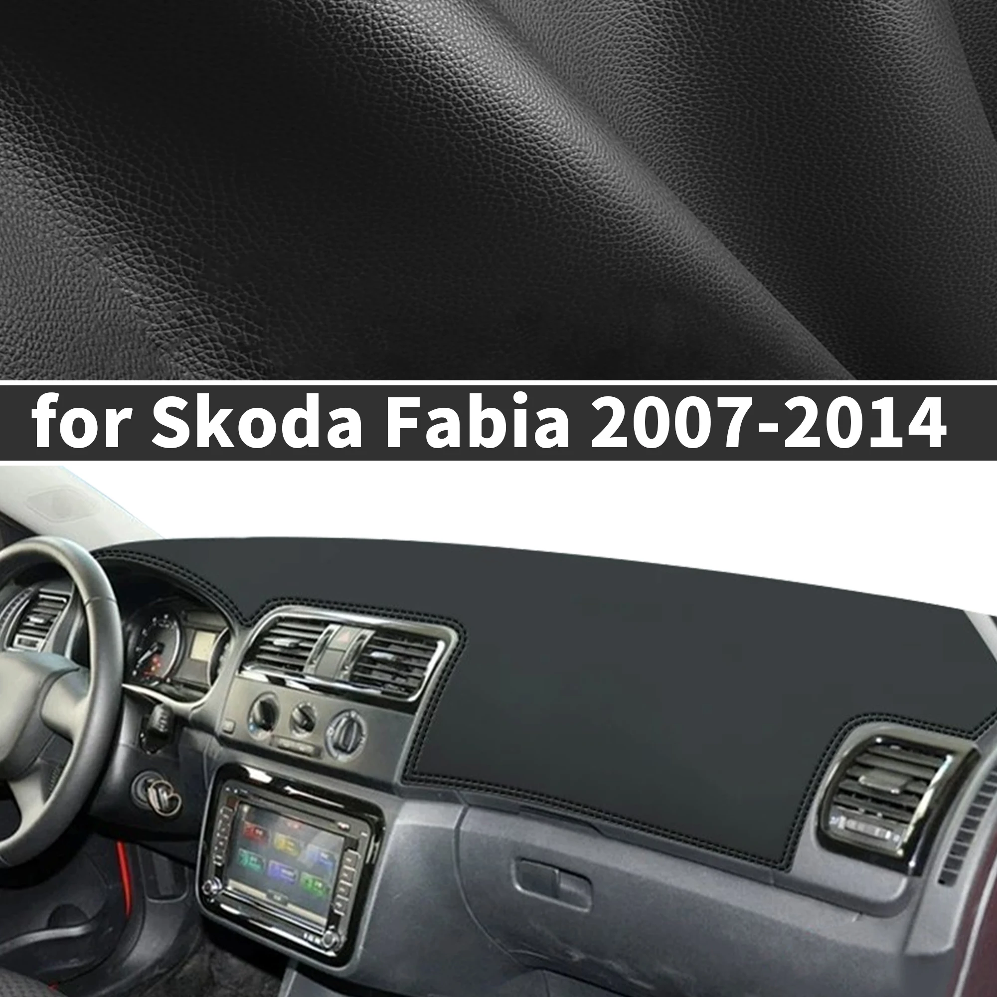for Skoda Fabia 2007-2014 ​​​​Custom fit Dashboard Cover Sun Shade Dash Mat Anti‑Glare Anti‑Reflection Carpet Dash Pad Dashmat