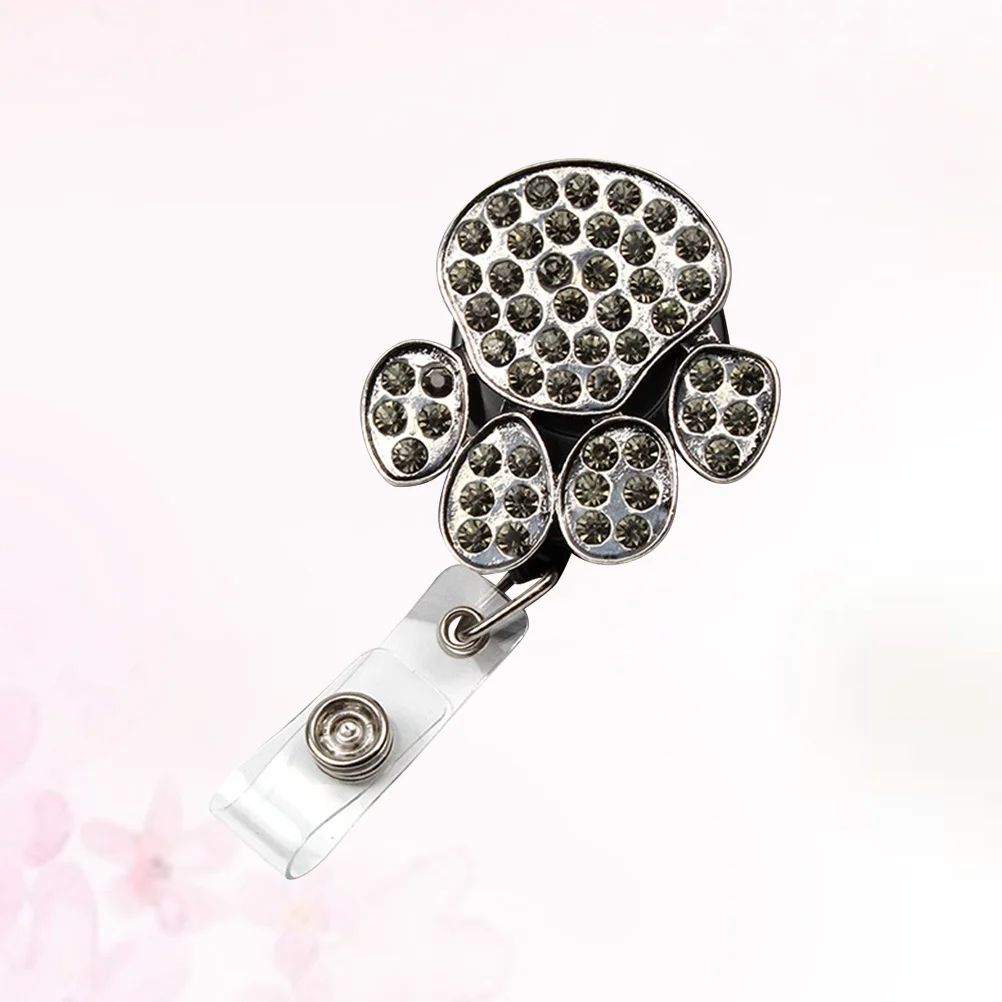 حامل بطاقة الصدر، مشبك على شكل راحة اليد، بكرة شارة الهوية القابلة للسحب، سلك تلسكوبي لمكتب الممرضة والطالبات، باللون الأبيض