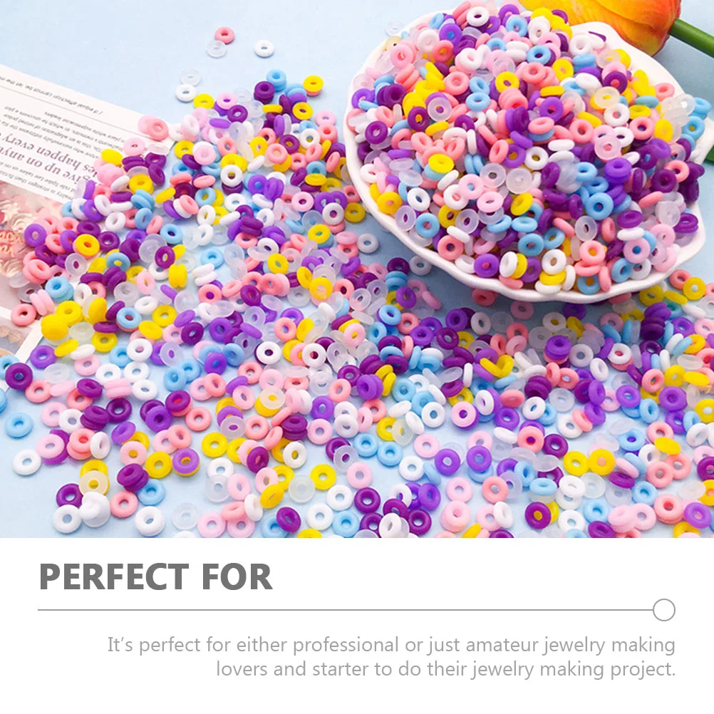 

100 Pcs Mixed Color Silicone Stopper Beads 6mm Hole 2mm Diameter Jewelry Making Supplies Necklace Bracelet Parts DIY Accessories