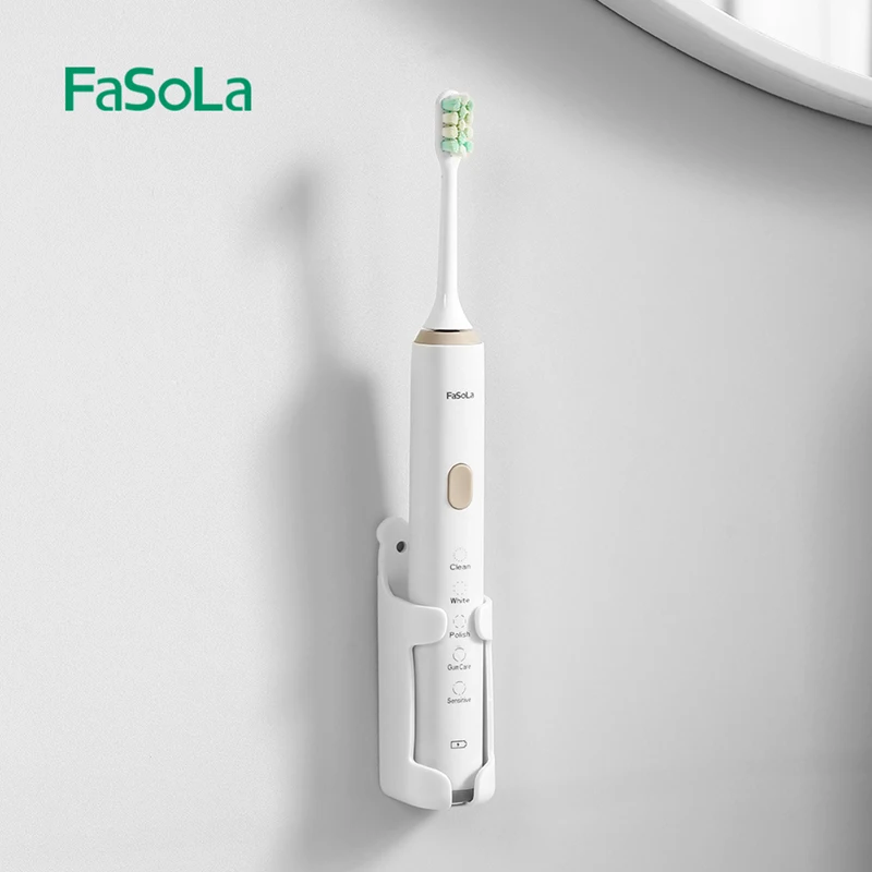 FaSoLa Electric Toothbrush Holder Wall Mounted for Shower Bathroom Storage Organizer Brush Holder Toothbrush Case