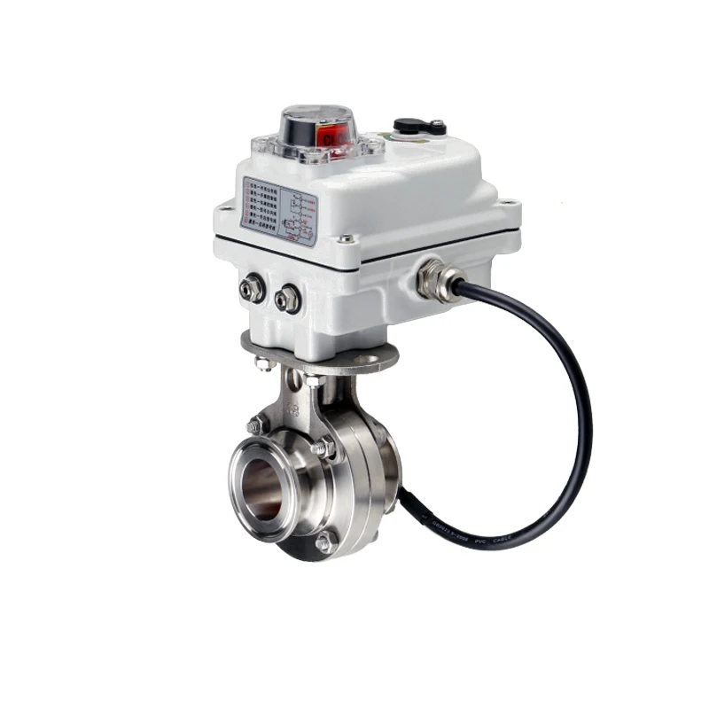 

304 Stainless Steel Sanitary Electric Butterfly Valve Tri Clamp Quick Connect 3/4'' 1'' 1.2'' 1.5'' 2'' 3'' Brewing