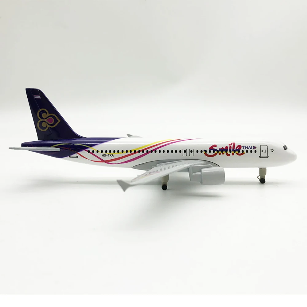 20 cm Flugzeug THAI Smile Airlines Airbus A320 mit Fahrwerk Legierung Flugzeug Modell Spielzeug Kinder Geschenk für Sammlung Dekoration