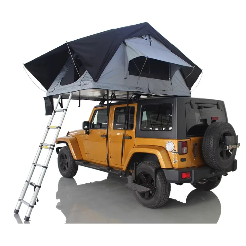 Hot sales Outdoor 1-3 person poly cotton waterproof 4x4 off-road travel folding car truck camping soft shell roof tent