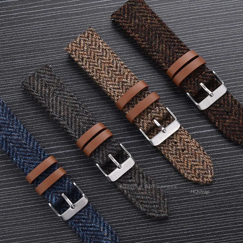 Quick Release straps Leather Watch Band 18mm 20mm 22mm Strap Vintage Weave Bracelet Men Women Universal Replacement Wristband