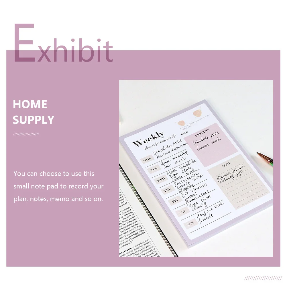 

Household Memo Pad Multi-Function Note Pad Smooth Writing Convenient Weekly Planner Office Home Supply Memo Organizer