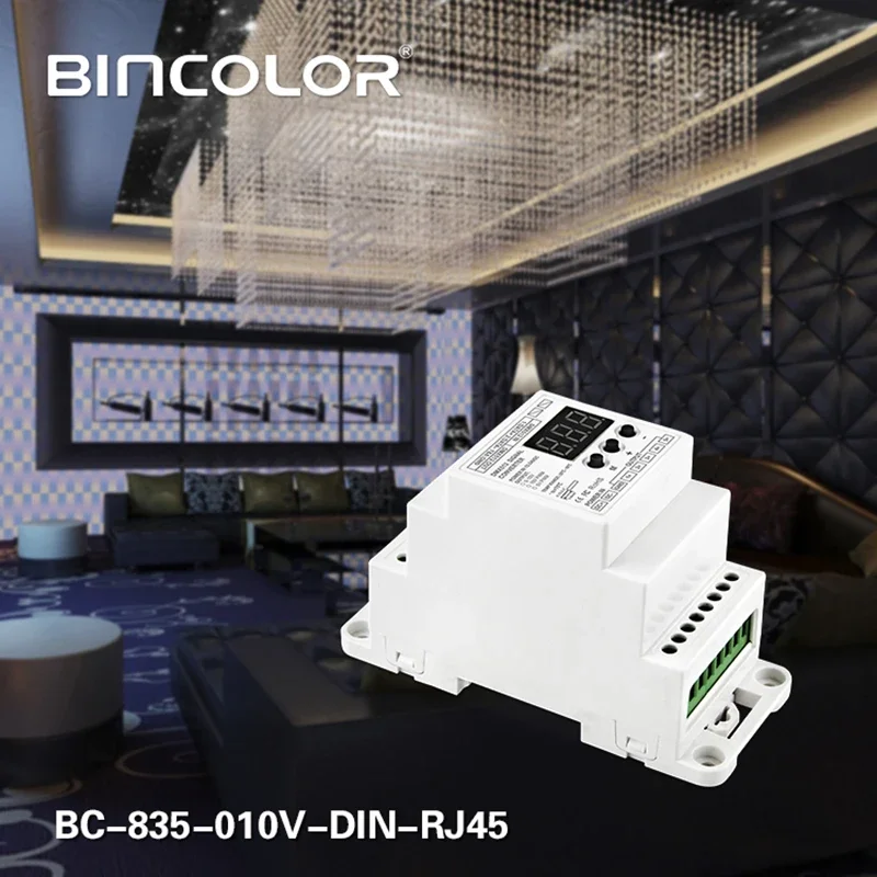 Imagem -03 - Conversor Dmx com Controlador Led Canais Rgbw cw Trilho Din Dmx512 1990 Sinal Sinal 010vpwm 5vpwm 10v 12v24v