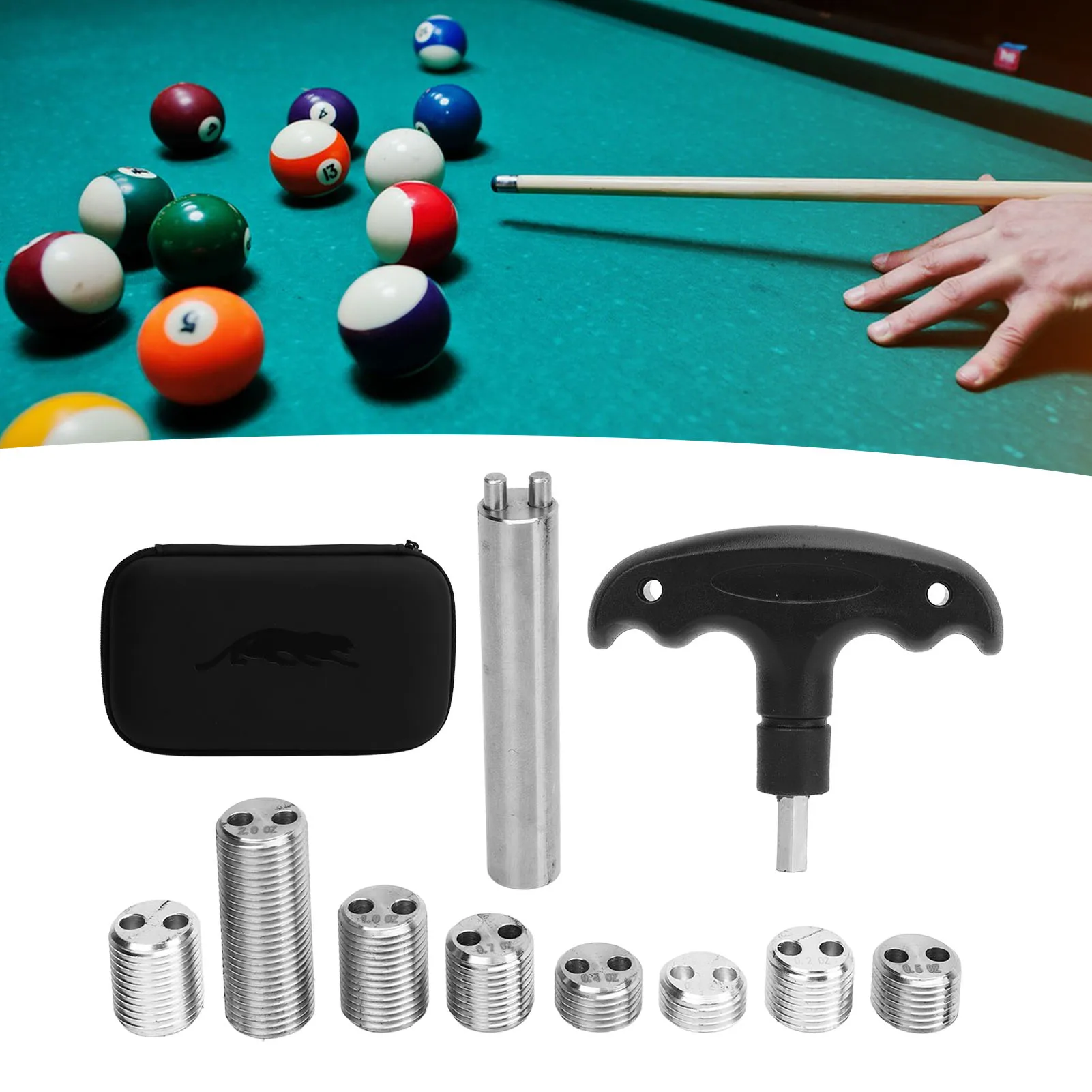 Billiard Cue Weight Bolts Kit Adjustable Pool Cue Weight Screw With Box