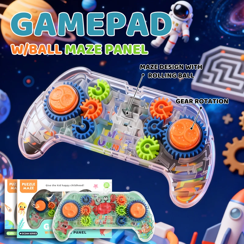 Kreatywny Labirynt Dyskowy Kontroler Gamepad 3D Puzzle Labirynt Zębatkowy Gra Labiryntowa Zabawki Edukacyjne Montessori Dla Chłopców Dziewcząt Prezenty Urodzinowe